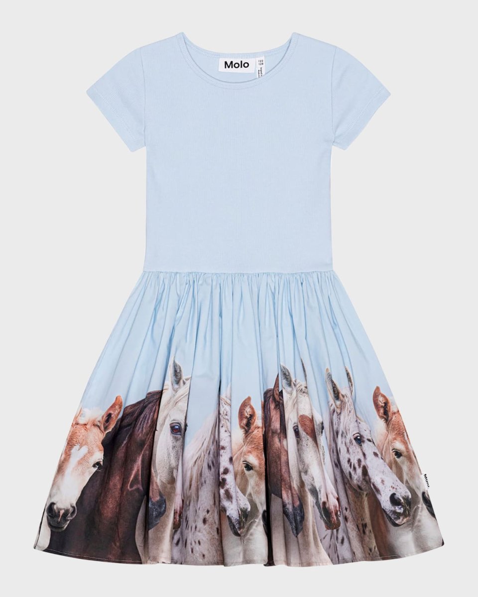 Girl's Cissa Horse Graphic Dress, Size 2-4T